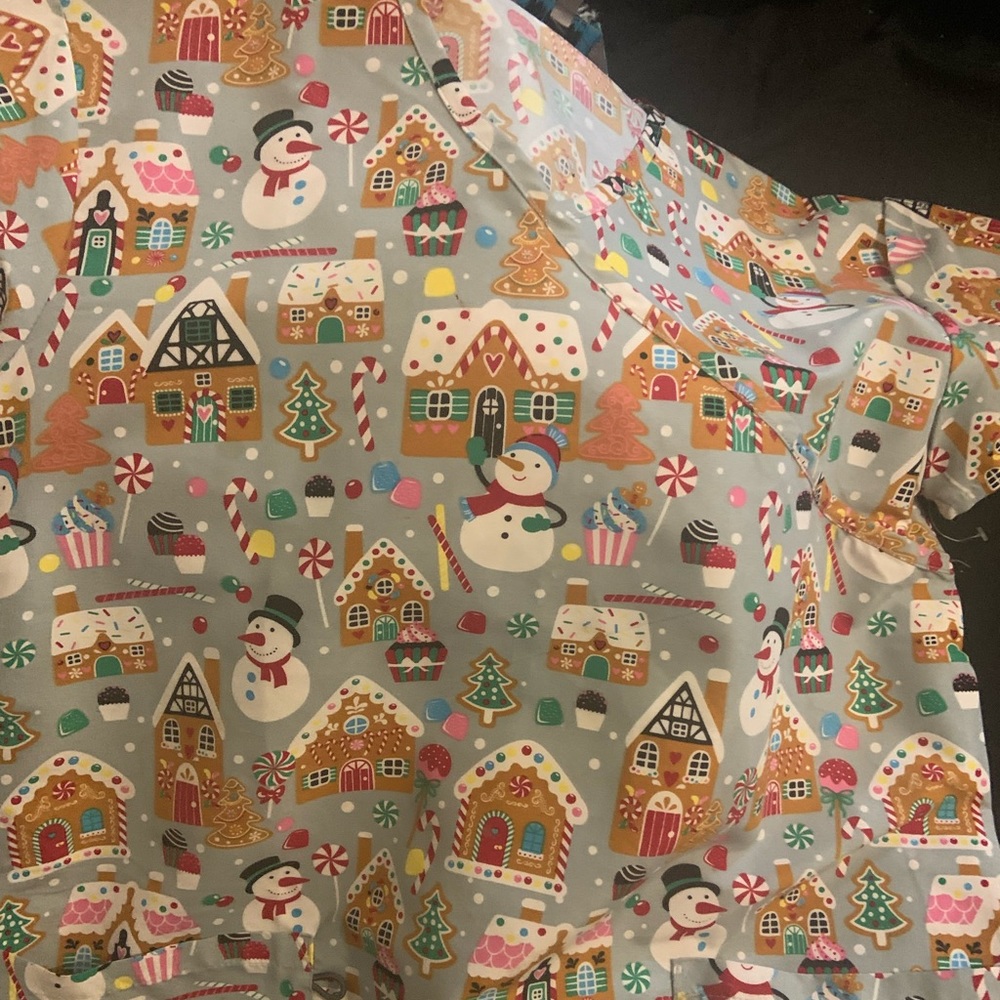 Christmas scrub top